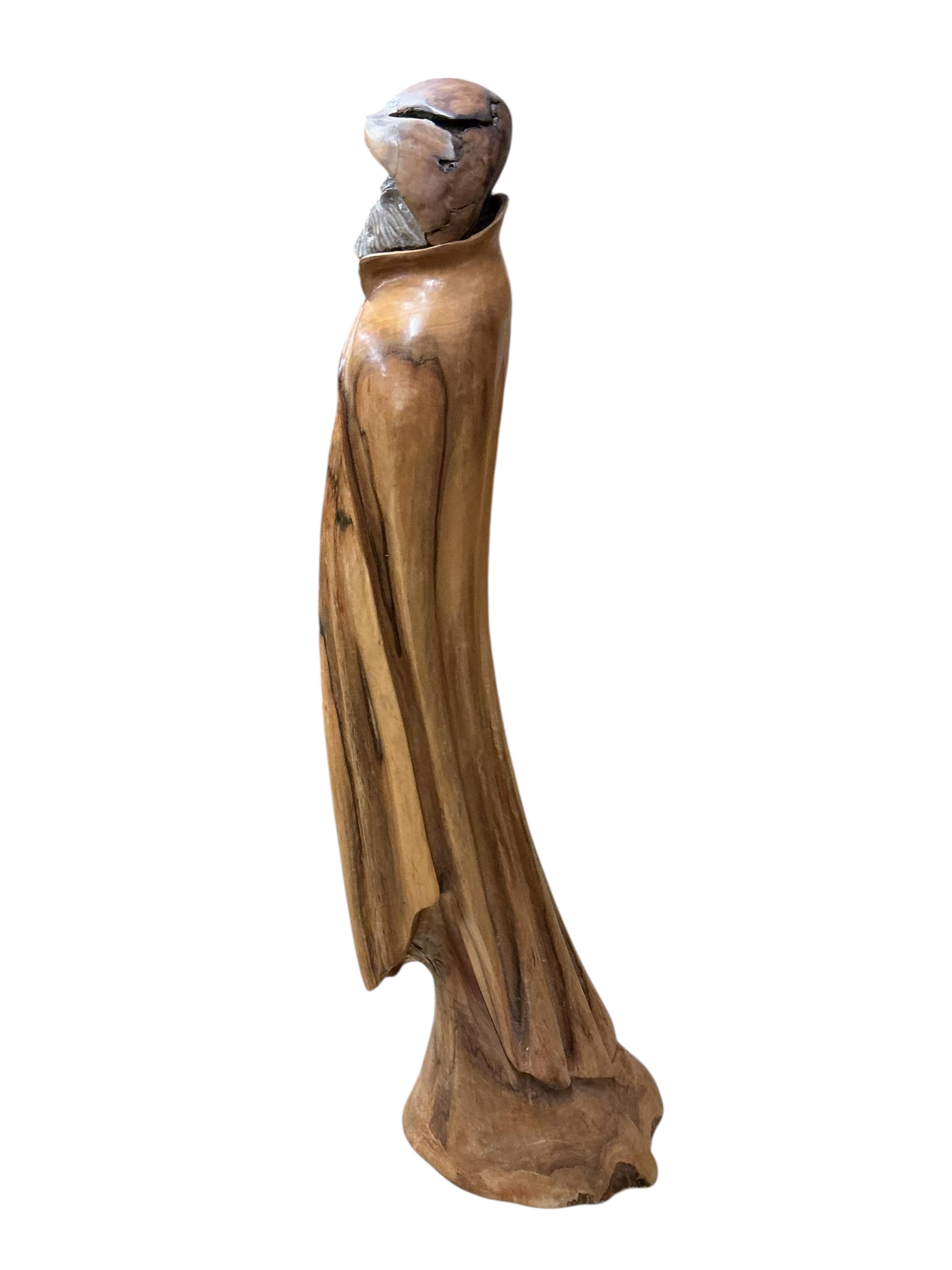 Pierre Decorse (b.1953), a large naturalistically modelled standing figure, probably a cloaked monk, height 116cm